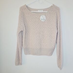 Jolie & Joy Sweater Womens Small Pullover Tan Nubby Knit Long Sleeve Cozy Cute